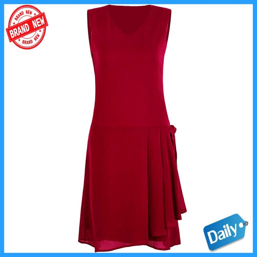 Flapper Dress 1920s Inspired Knee Length V Neck Sleeveless Chiffon